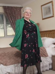 British granny playing with her voluptous body