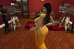 Desi Aunty Manju teasing horny guys by wearing a sexy yellow saree