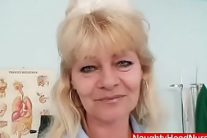 Older blonde mature displays off natural tits and groping cock skills