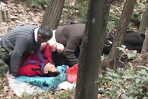 organize elderly grandpa fuck in woods