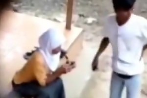 Arabian Hijabi Brash University immature Hot Foreplay in Pen up Situation