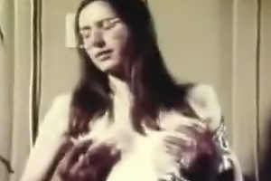Vintage interracial sex clip of white cookie with large darkling dong.