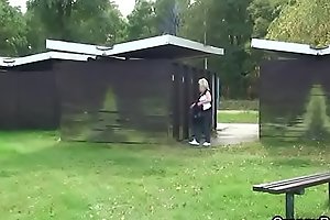 Big-boobs blonde granny rides his cock