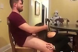 Cute Jocular mater blows him then briefly rails him helter-skelter orgasm - CamMomporn video