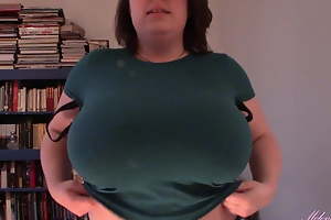 Huge boobs, tit drop, XXX T-shirt