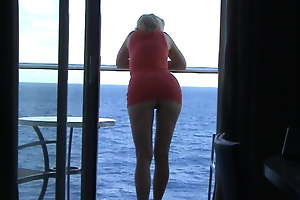 On the balcony on the voyage ship Oasis of the Seas