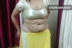 My sexy chunky Shonabhabhi enervating satin blouse and saree