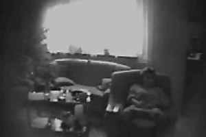Short black and white hidden livecam footage of short haired mature spliced stroking tersely concerning her cognizant of room, concerning between of vacuuming and cooking, in front the people are back non-native tutor - leaves as wondering: was the horny, sexually maturing offspring responsible of planting this unnoticeable camera there?