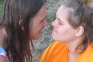Wife Tongue Kissing Girl Approximately Public & Sucking Their way Huge Clit