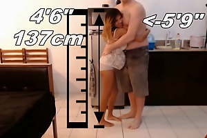 142cm Petite Rhetorical Asian Big Titted Babe changing clothes